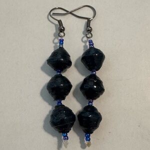 NWOT Ugandan Handmade Paper Bead Earrings